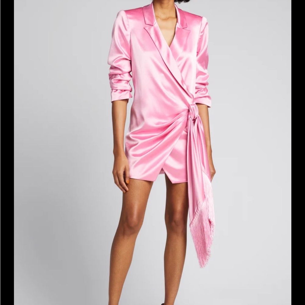 Cinq à Sept Pink Satin Blazer Dress